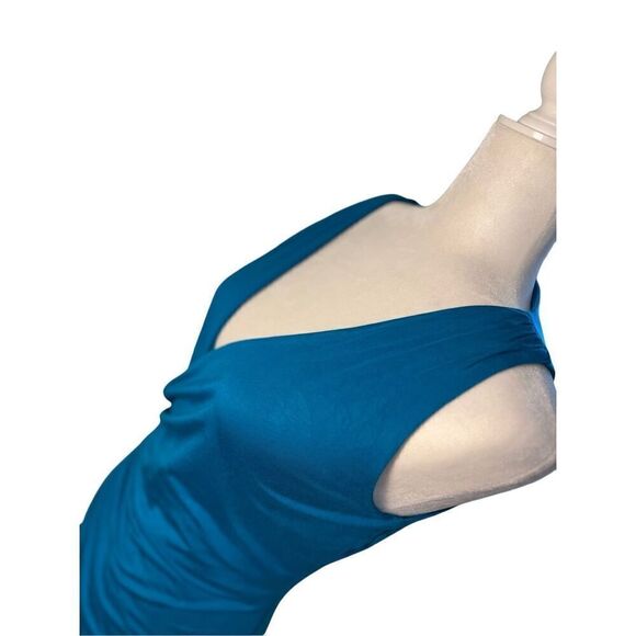 Banana Republic sleeveless aqua bodycon dress with deep V - S - Picture 2 of 9